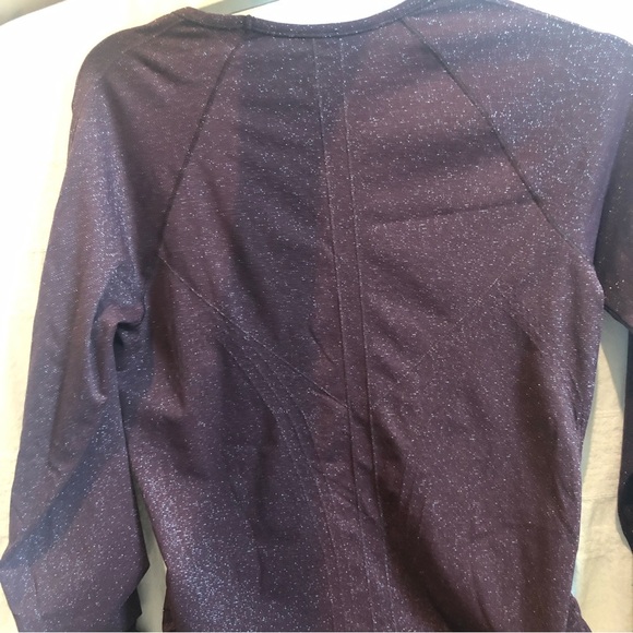 Athleta metallic long sleeve performance top, wine, like new - Picture 2 of 5
